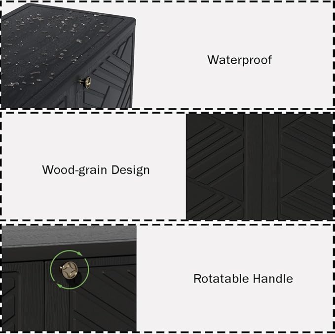 Outdoor/Indoor Storage Box,Resin and Plastic Storage Cabinet Waterproof,Outdo...