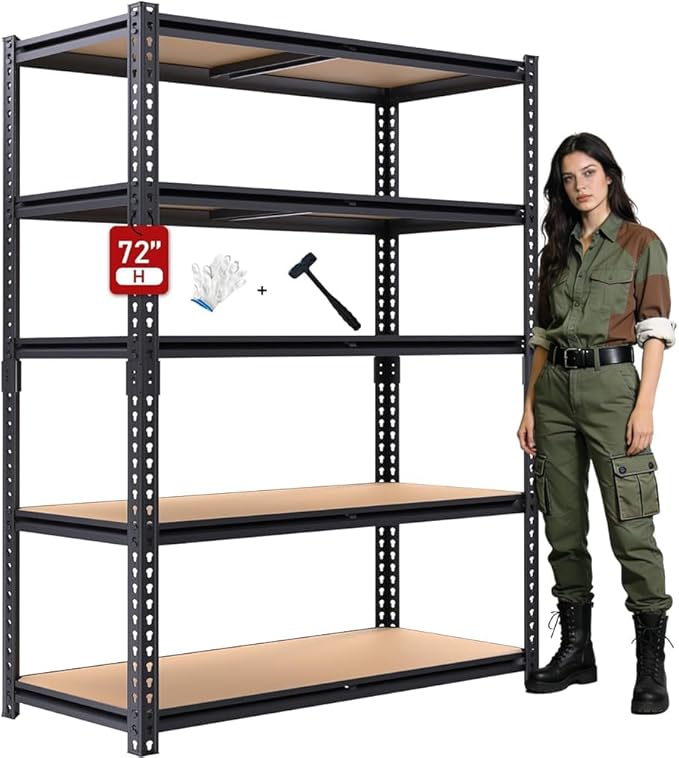 72" H Storage Shelves,Storage Shelves Heavy Duty,2400LBS Metal Shelving ...