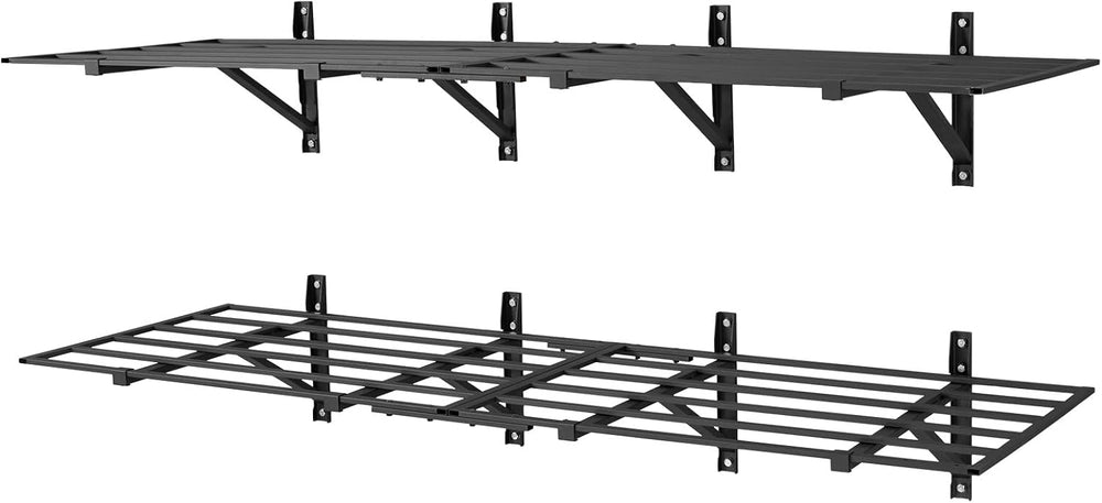 VEVOR 2-Tier Heavy Duty Wall Garage Shelving, 4 Pack 2 x 3 ft Steel Wall Moun...