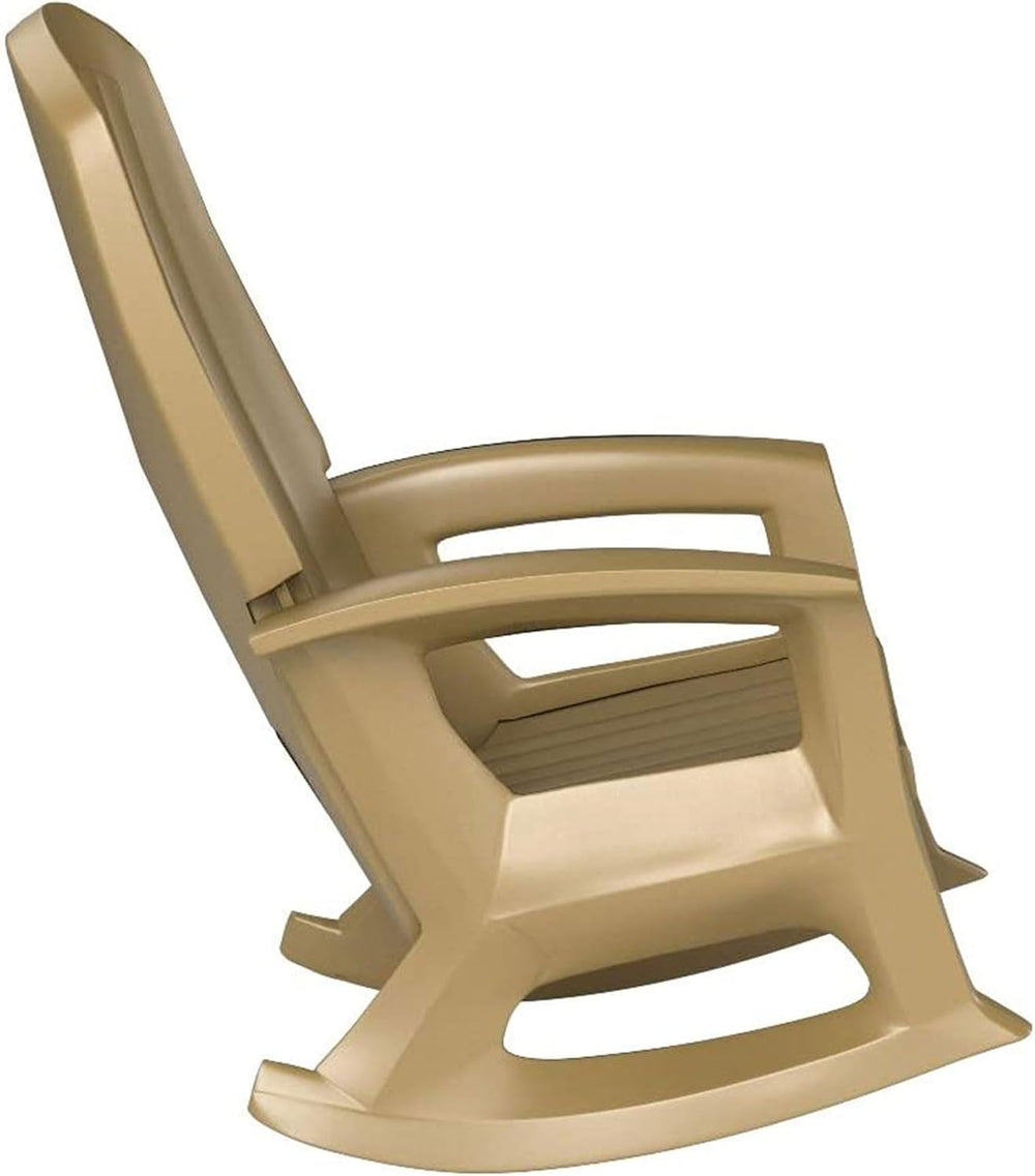 Semco Rockaway Heavy Duty All Weather Rocking Chair, Taupe, 3 Pack