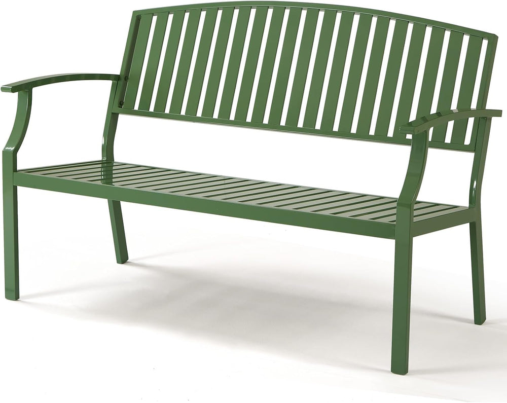 52'' Outdoor Garden Bench for 2, Aluminum Patio Bench