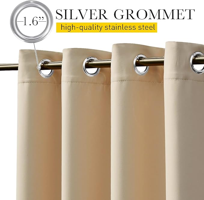 NICETOWN 2 Panels Outdoor Curtains for Patio Waterproof & Windproof, Grom...