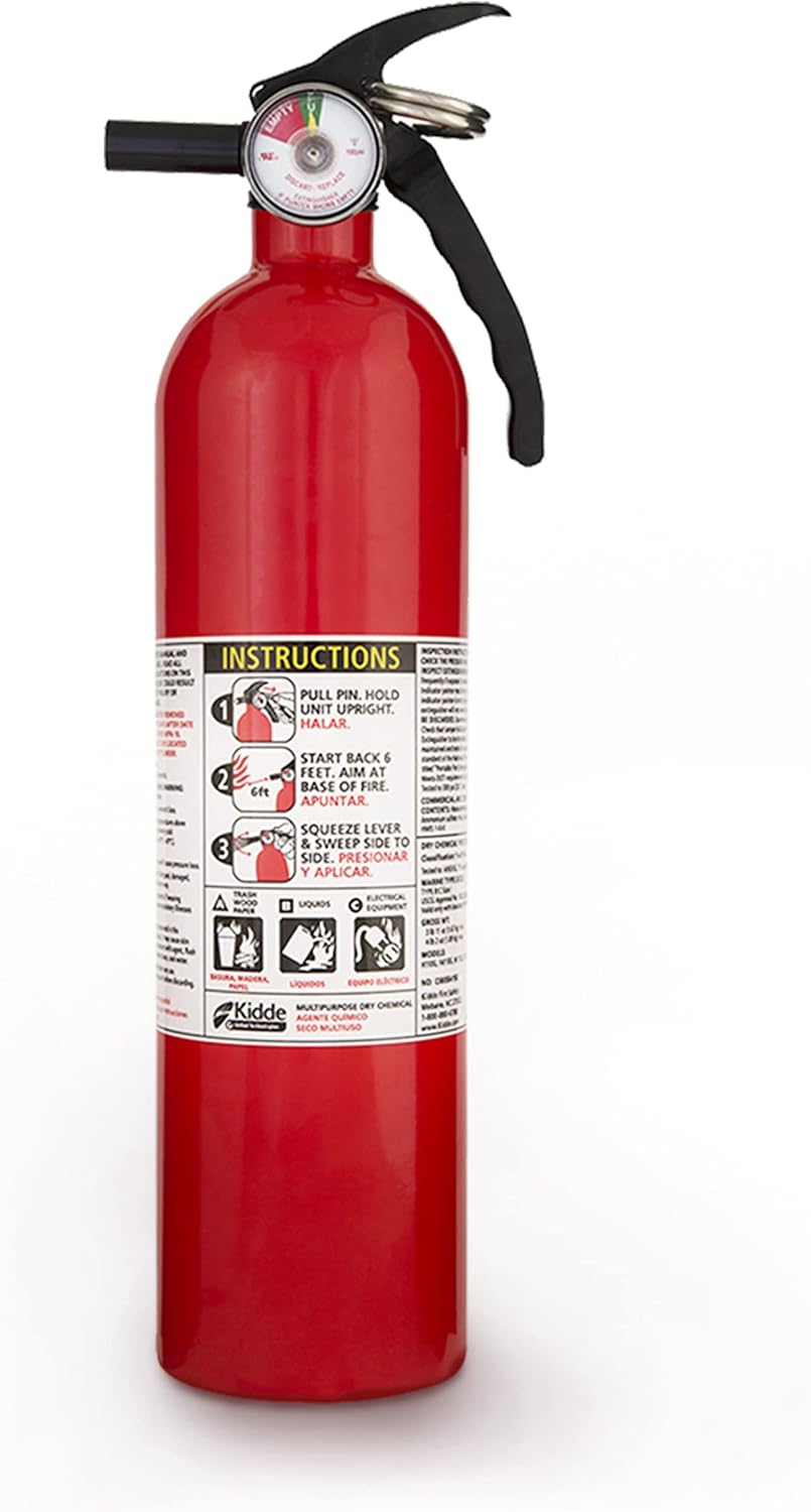Kidde FA110 Multipurpose Fire Extinguishers 4 Pack - Red, (Rating 1-A:10-B:C)...