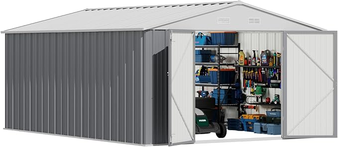 Devoko 10x12 FT Outdoor Storage Shed, Large Metal Storage Sheds with Lockable...