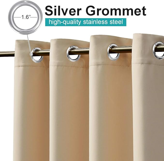 NICETOWN Outdoor Curtain for Patio Waterproof, Rustproof Grommet Outdoor Livi...
