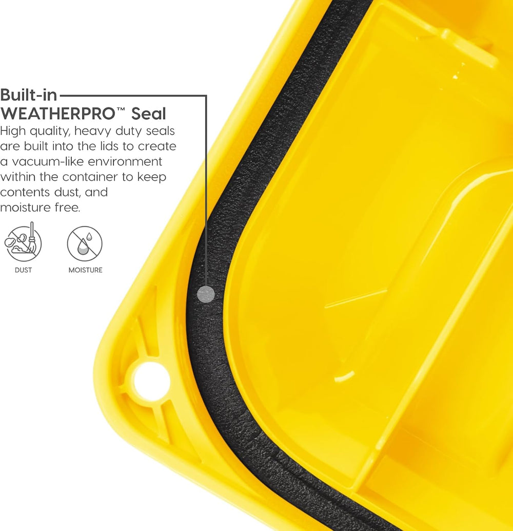 IRIS USA 4-Pack 21 Gal Heavy Duty Lockable Storage Totes, Black/Yellow