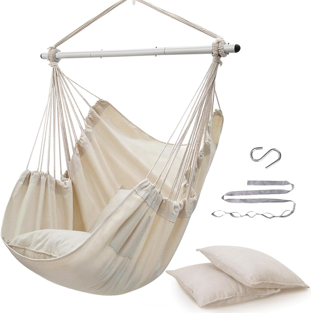 ADVOKAIR Hammock Chair Swing, Heavy-Duty Hanging Rope Swing Seat Supports 500...