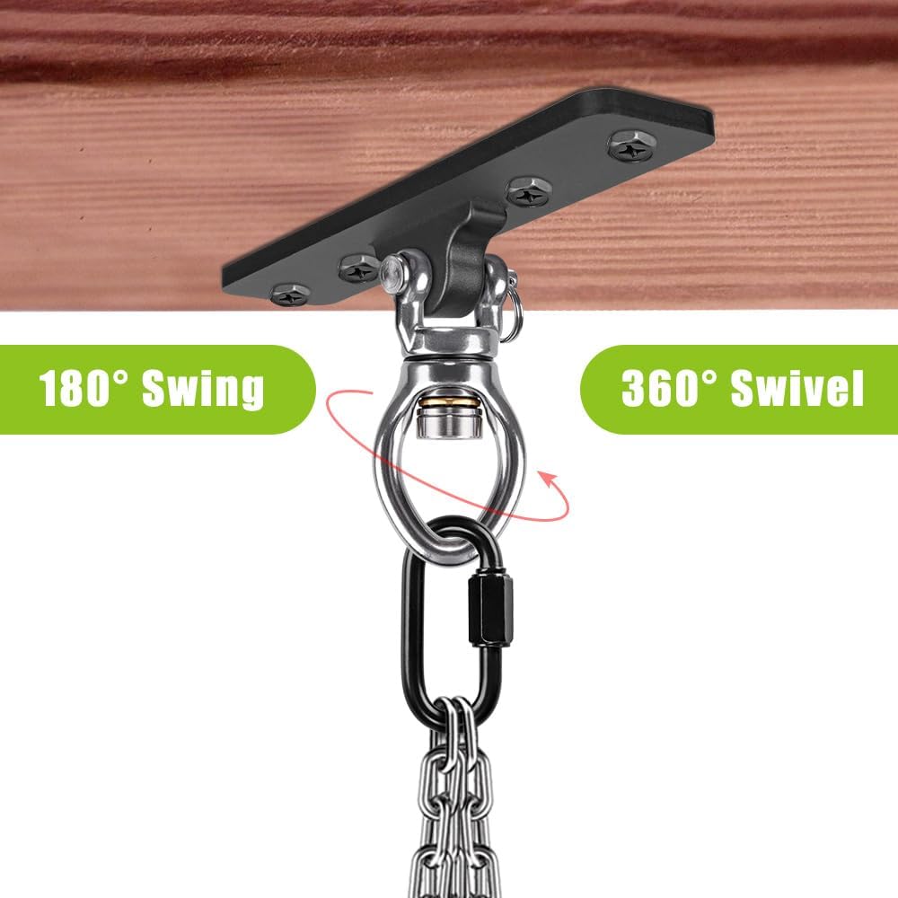 2 Pack Heavy Duty Swing Hangers, Swing Set Accessories with Carabiner for Ind...