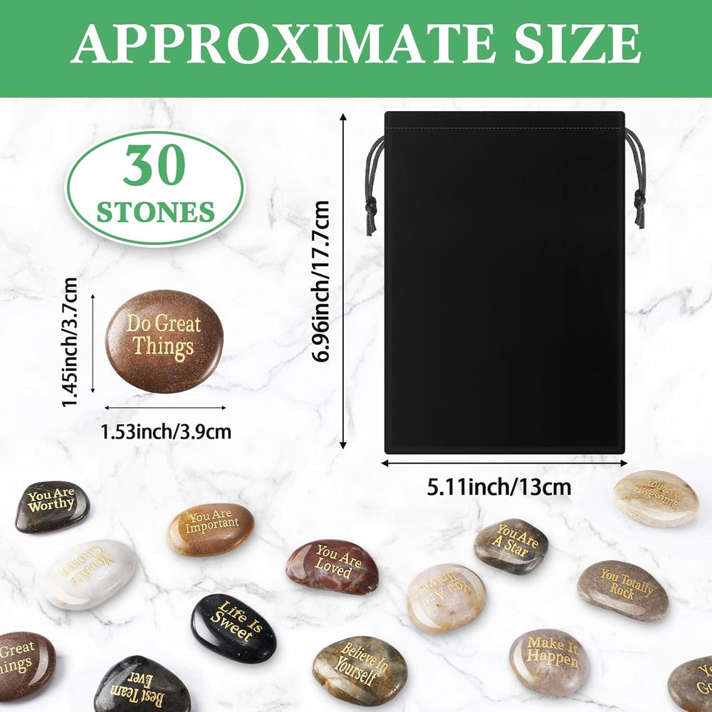30 Pcs Inspirational Stones Encouragement Words Engraved Rocks | Bulk Garden ...