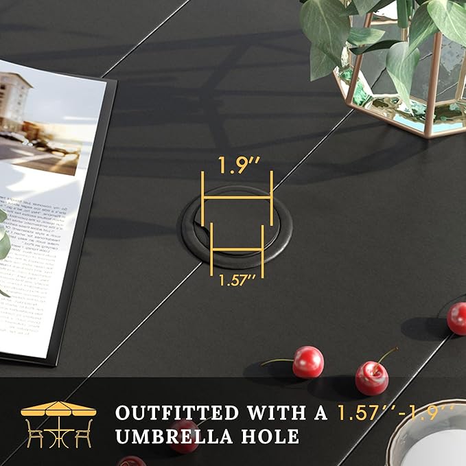 VICLLAX Patio Dining Set for 6, Outdoor Furniture Set Includes 63" Recta...
