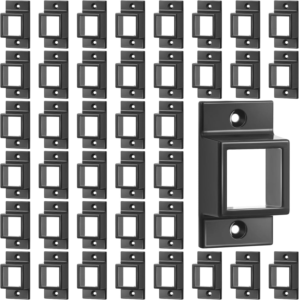 Zonon 20 Pcs Black 1" X 1" Aluminum Fence Brackets Wall Mount