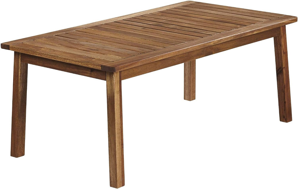 Perry Farmhouse Rustic Acacia Wood Rectangular Outdoor Coffee Table 43 1/4&qu...