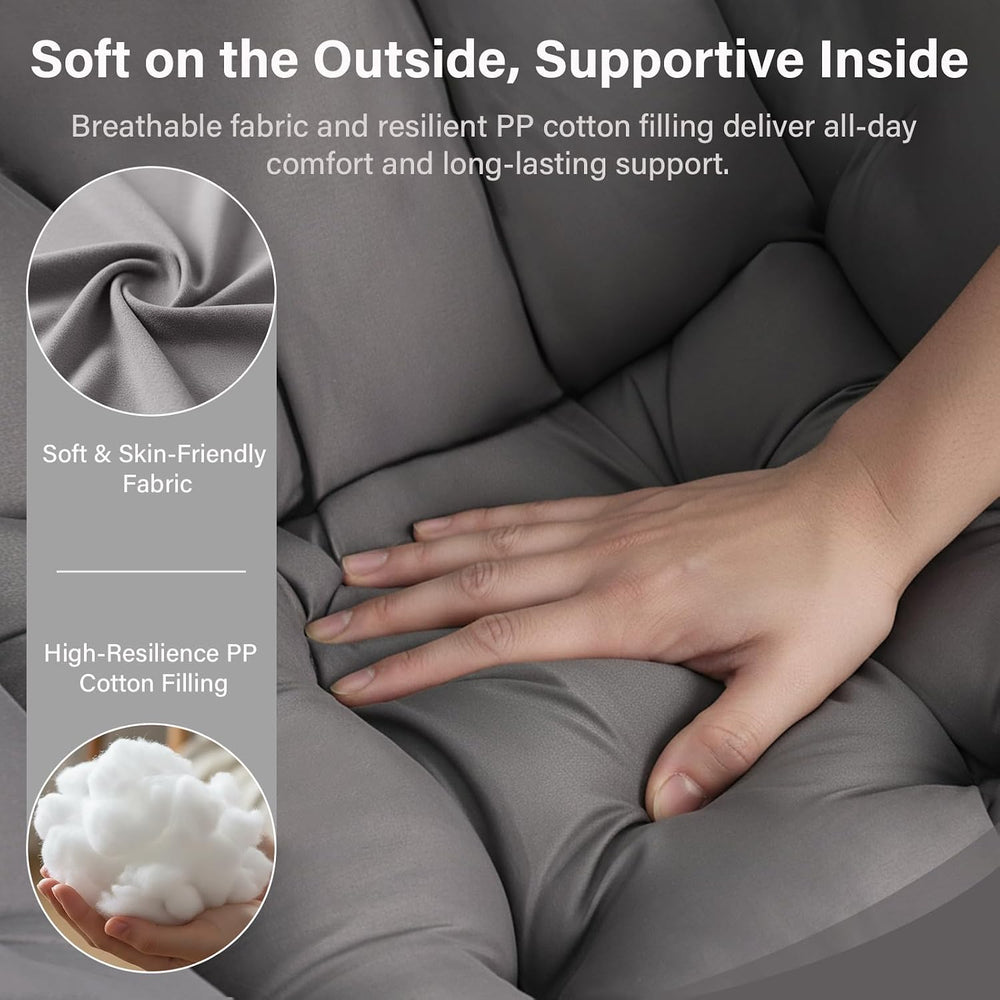 Modern Lazy Chair with Ottoman, Comfy Accent Reading Chair for Living Room