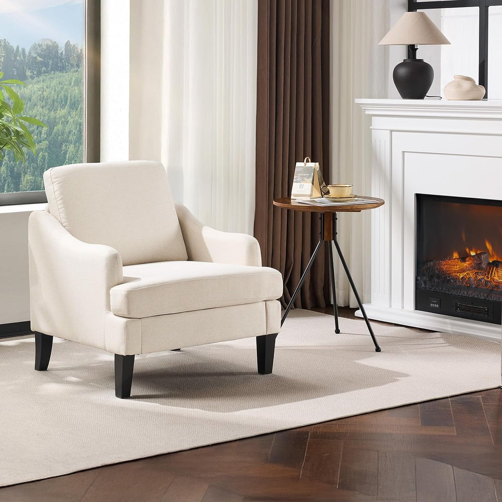VINGLI Accent Chair, Small Cozy Upholstered Armchair, Compact Reading Chair