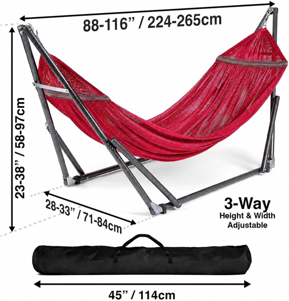 Best Home Fashion Portable Hammock with Collapsible Steel Stand, 450 lbs Capa...