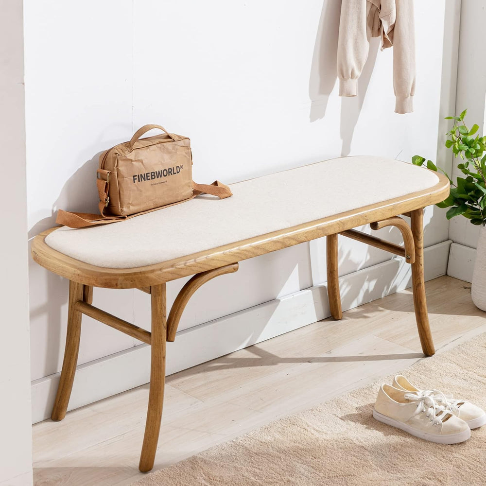 Farmhouse Wood Bench Small Entry Way Bench Seat Narrow Dining Bench Bed End I...