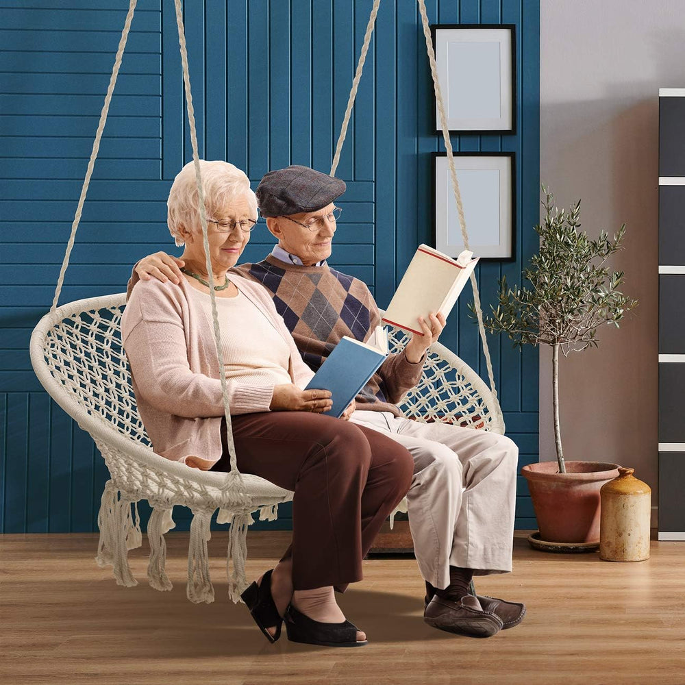 Sorbus Double Hammock Swing, Macrame Double Bench
