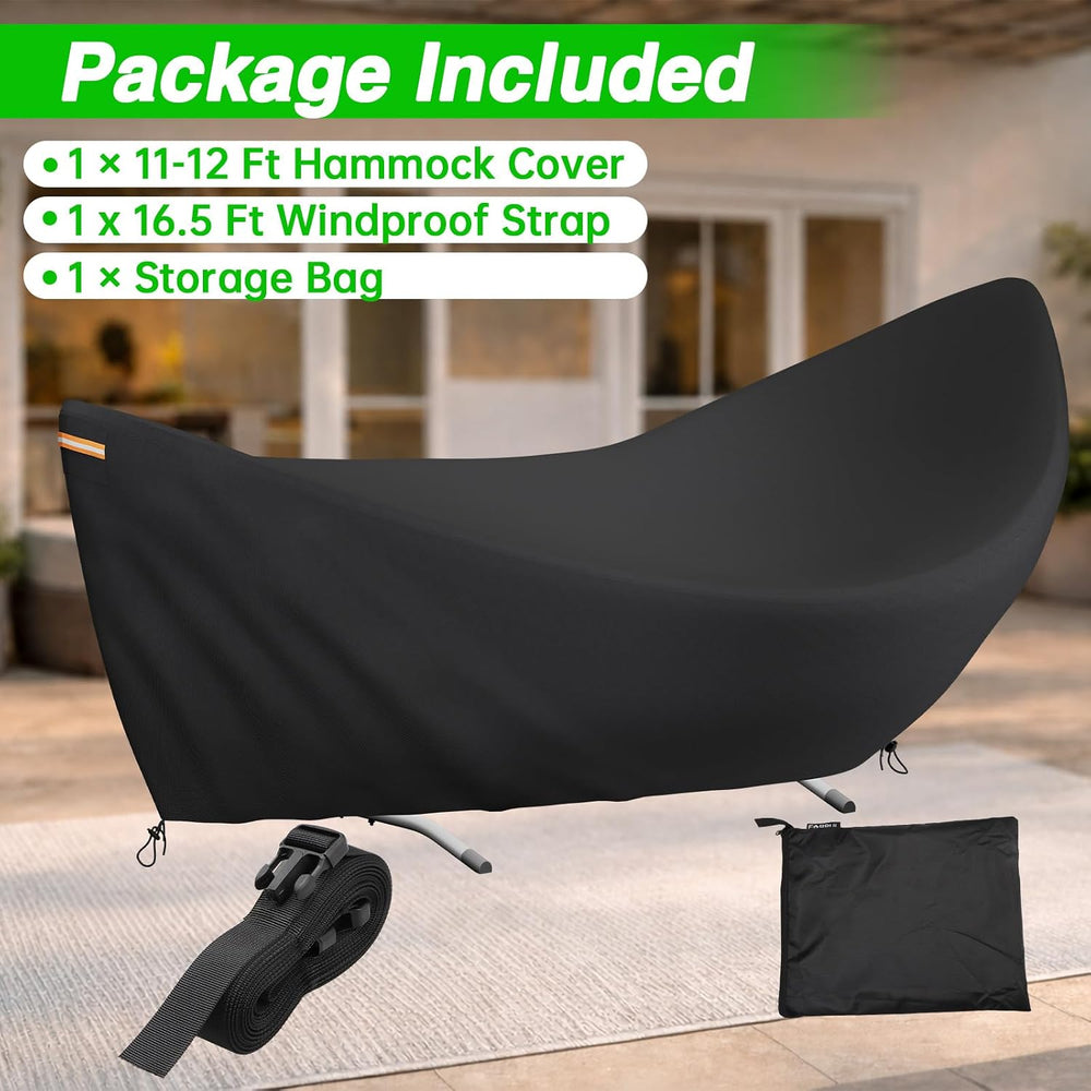 EVRBUL Hammock Cover 11-12 Ft, Heavy Duty 420D Waterproof Stand Covers For 2 ...