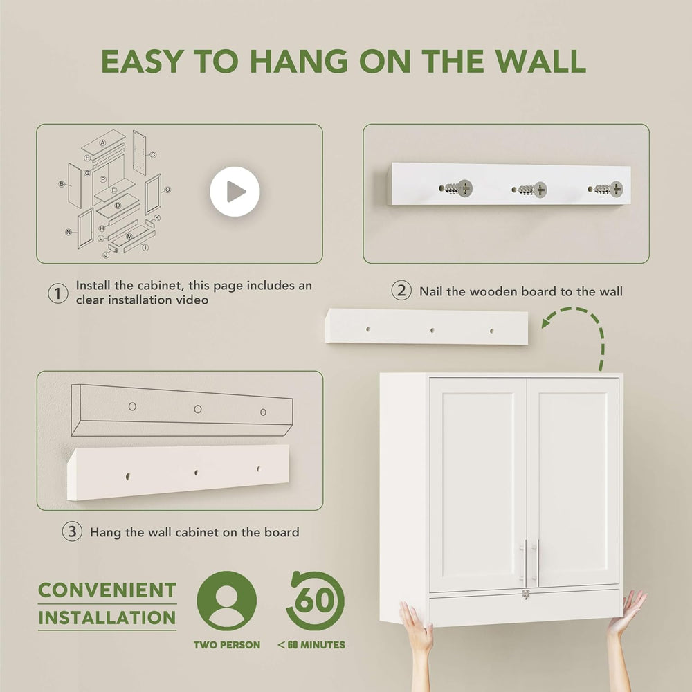 29.5" W Laundry Room Cabinets Wall-Mounted with Flip-Bottom Drawer