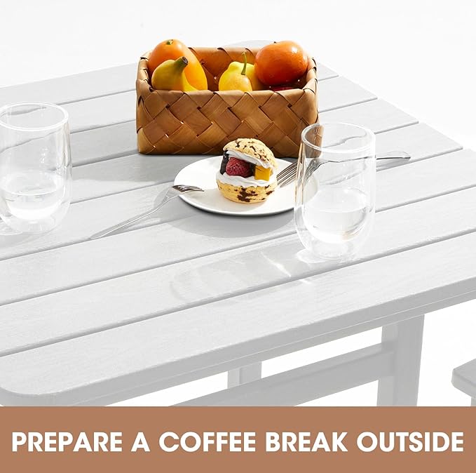 SERWALL Tall Adirondack Bar Chairs and Table 3 Pieces Set, Adirondack Bar Hei...