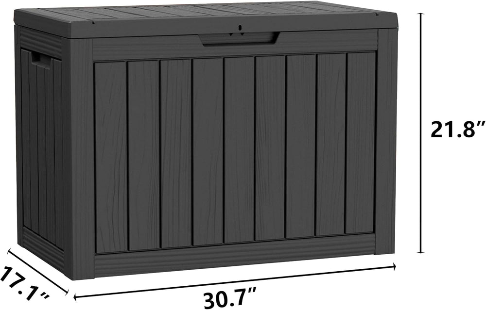 Outdoor Storage Box 45GAL Waterproof Resin Deck Box,UV-Resistant Lockable Pac...