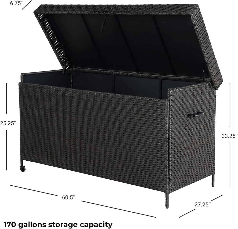 Grand patio 170 Gallon Deck Storage Box Deck Box Outdoor Storage Box Indoor W...