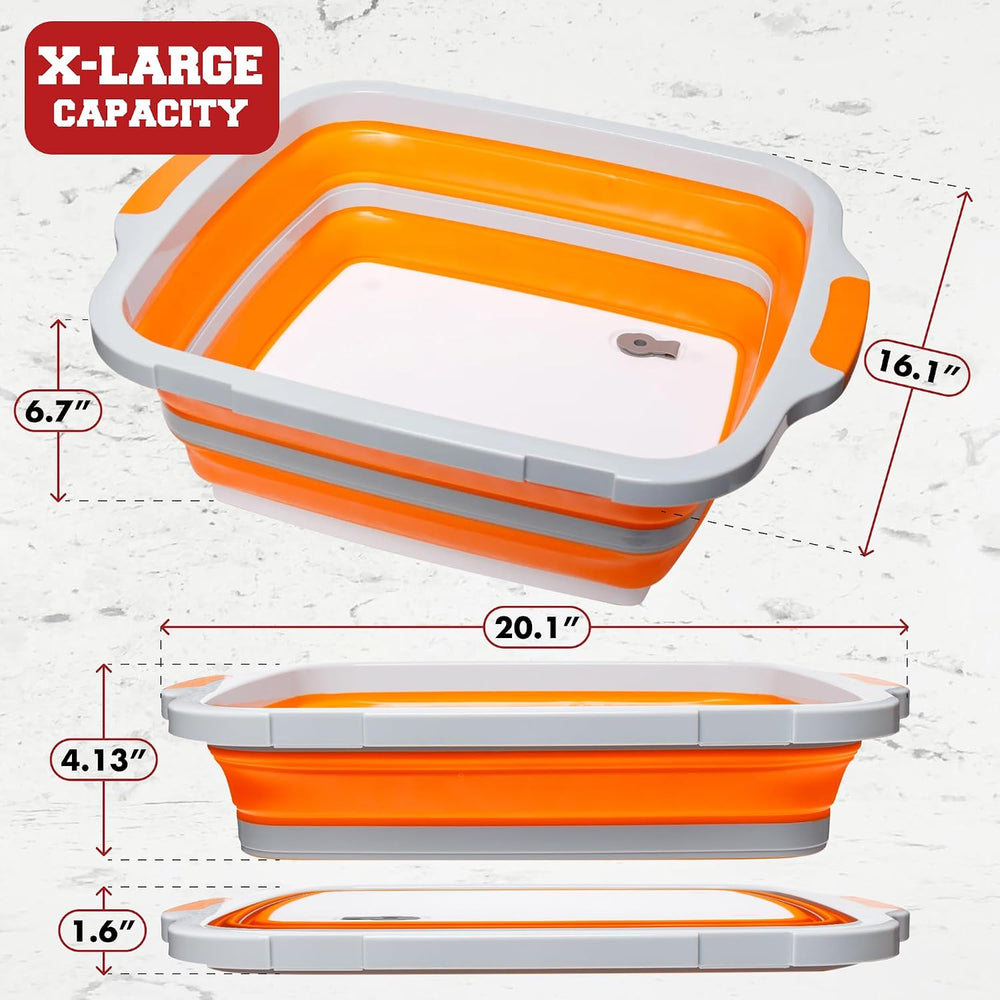 Collapsible XL Smoker & BBQ Prep Tub with Locking Lid | Includes Cutting ...