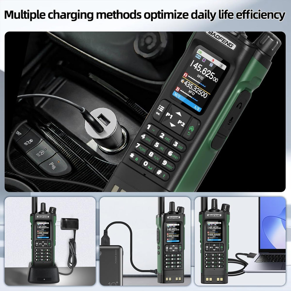 BAOFENG UV-32 Radio Ham Radio Handheld 10W Long Range Rechargeable NOAA Weath...