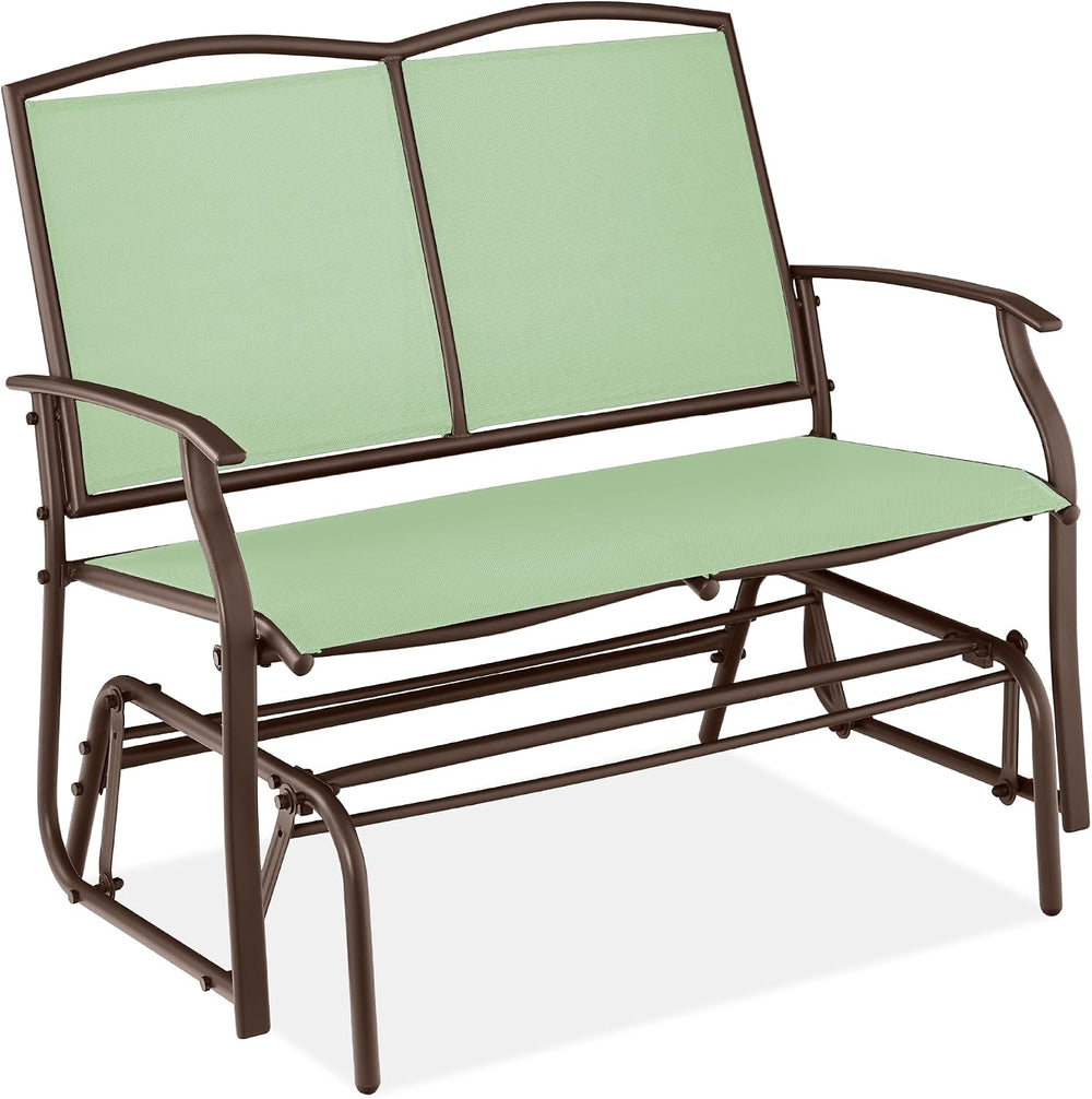 Best Choice Products 2-Person Outdoor Patio Swing Glider Steel Bench Loveseat...