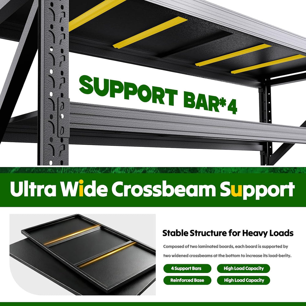 59" W Garage Shelving Heavy Duty Storage Shelves, 3-Tier Adjustable Gara...