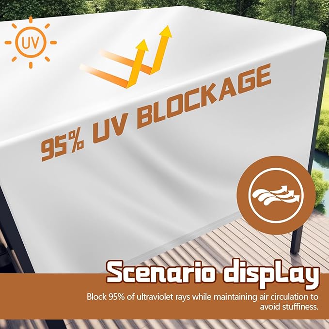 Universal Pergola Replacement Canopy Outdoor Canopy Shade Cover Waterproof Sh...
