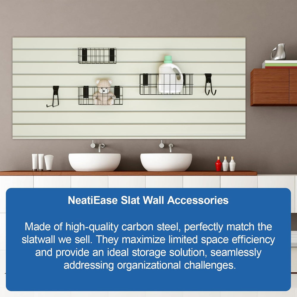 NeatiEase 29 PCS Slatwall Accessories Kit for Garage Rooms Shops Storage, Sla...
