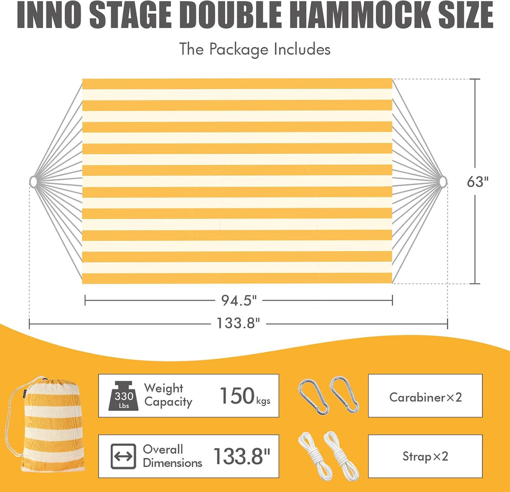 INNO STAGE Double Hammock with Tree Straps, Extra Large 2 Persons Hammock