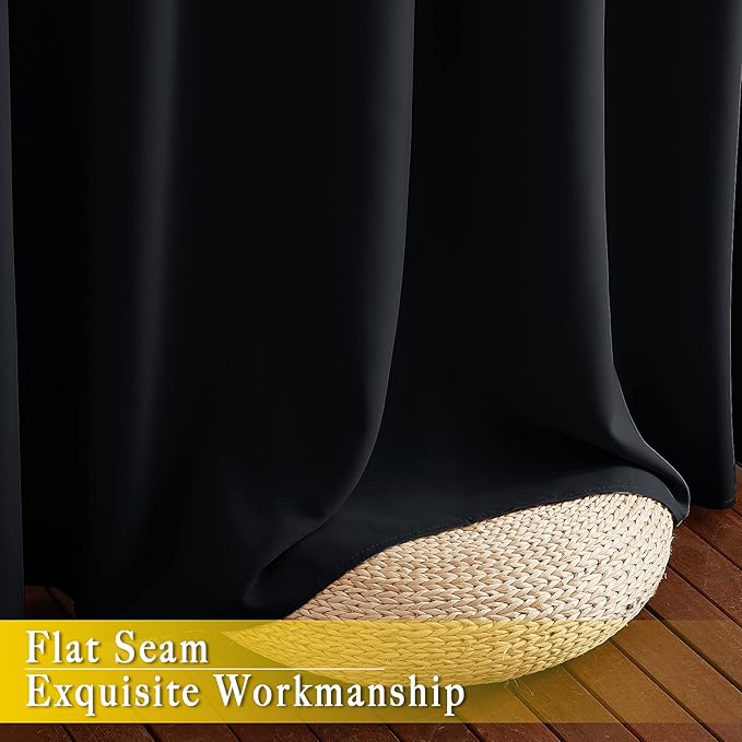 NICETOWN Black Out 144 inch Curtain for Sliding Glass Door, Grommet Thermal I...