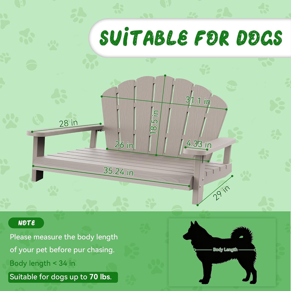 Outdoor Dog Sofa Chair, Grey, 40.24"L x 30.08"W x 20.04"H