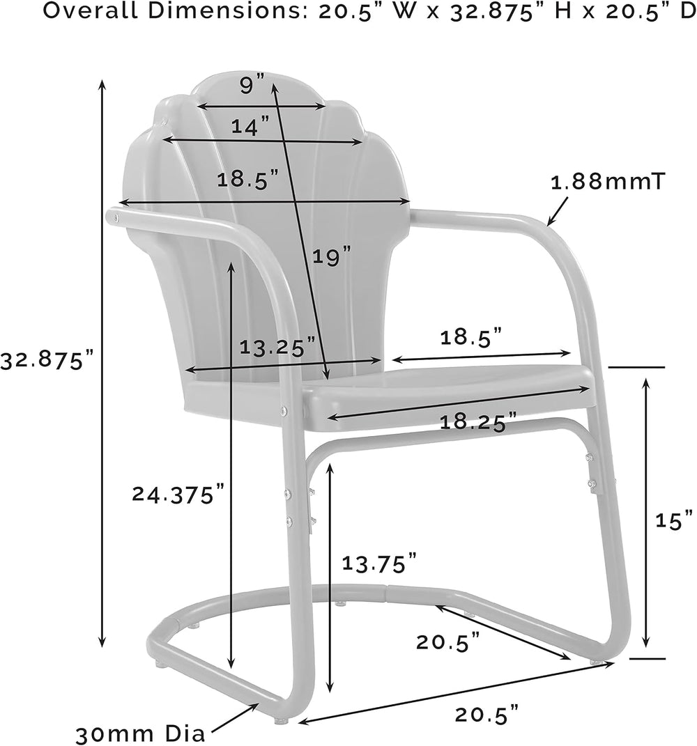 Crosley Furniture Tulip 3-Piece Chair & Side Table Set