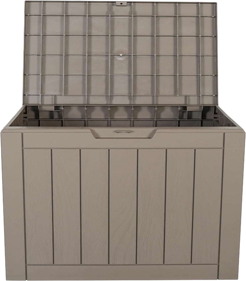 BTEXPERT Indoor Outdoor Storage Box, 30 Gallon Resin Deck Container for Packa...
