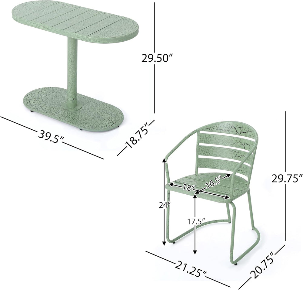 Christopher Knight Home Adley Outdoor Bistro Set, 3-Piece Bistro Table and Ch...
