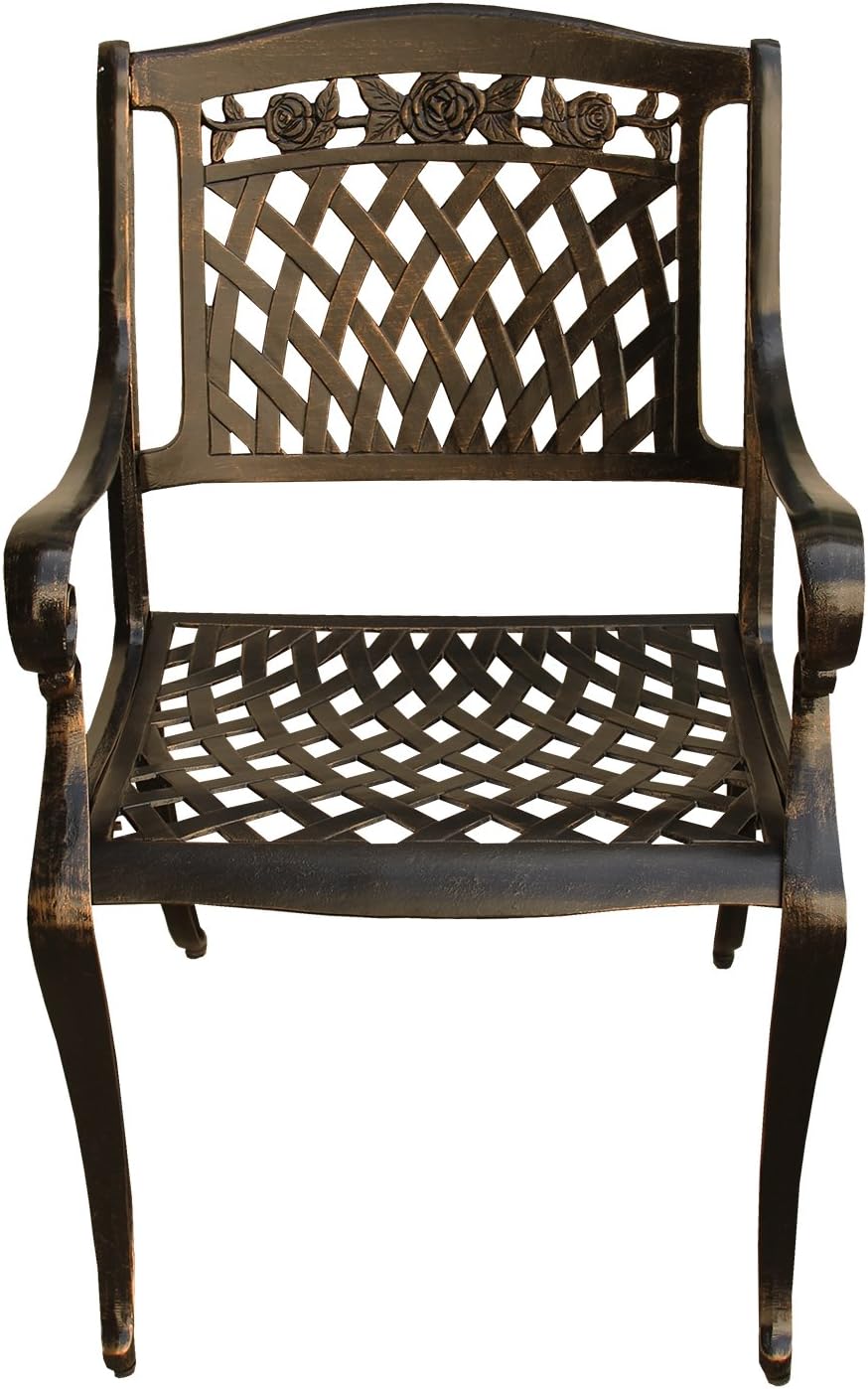 Oakland Living Rose Outdoor Aluminum Dining Chair, Bronze