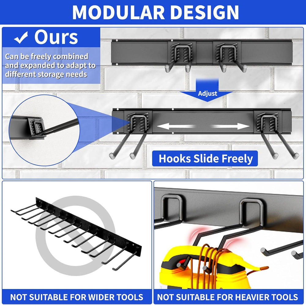 Garage Tool Organizer Wall Mount, 64 Inch Heavy Duty Garden Tool Organizer St...