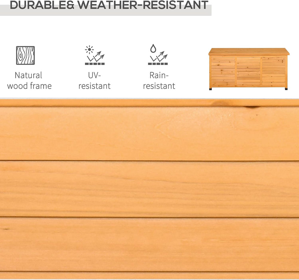 Outsunny 75 Gallon Wooden Deck Box Outdoor Storage Container Yellow