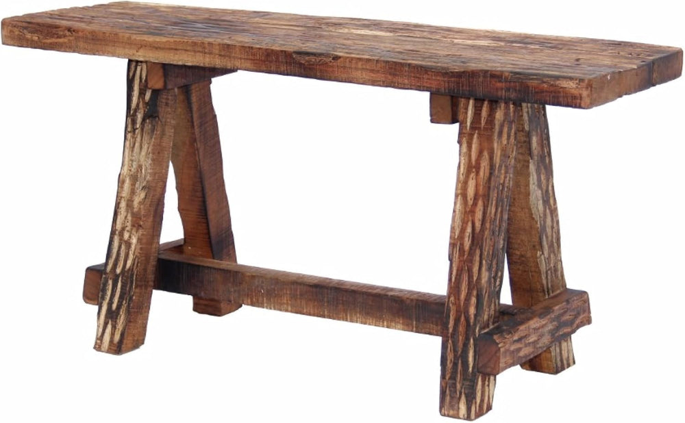 The Urban Port Wooden Garden Patio Bench, Cappuccino Brown