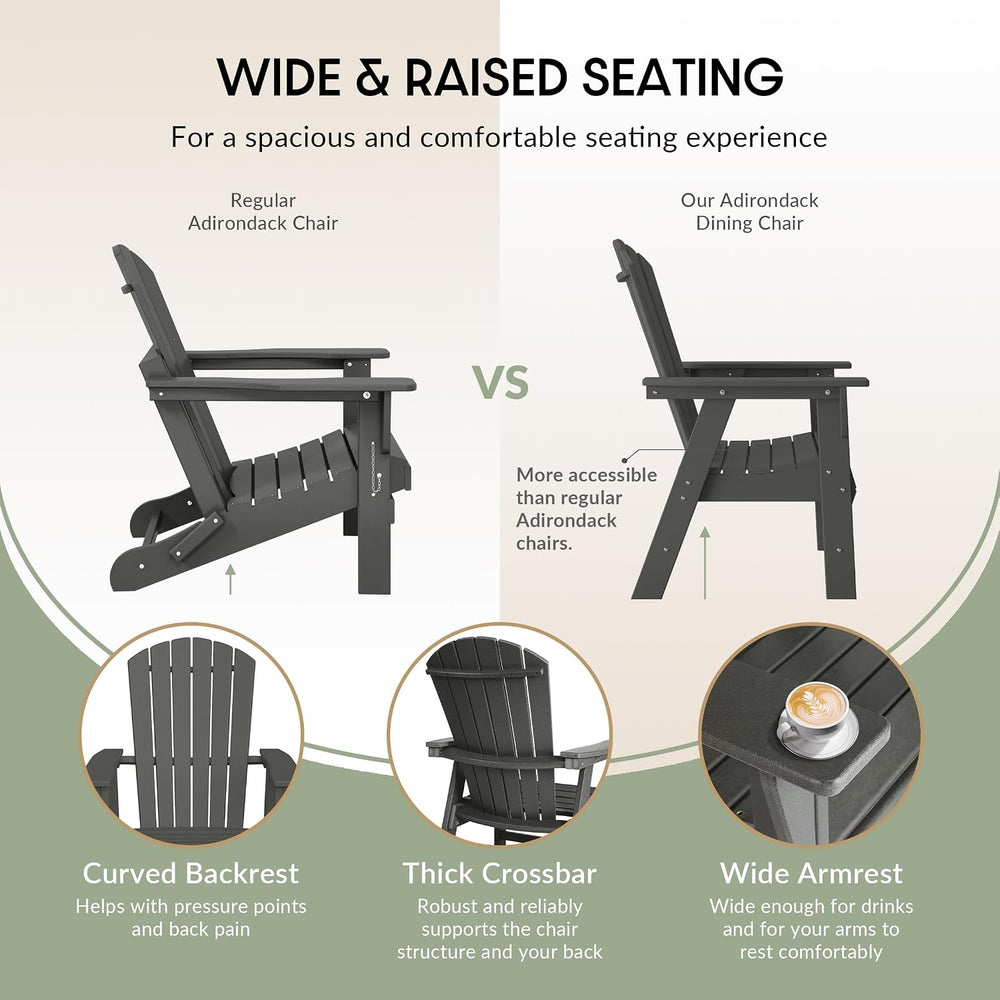 WestinTrends Dylan Outdoor Patio Shell-Back Adirondack Dining Chair Weather R...