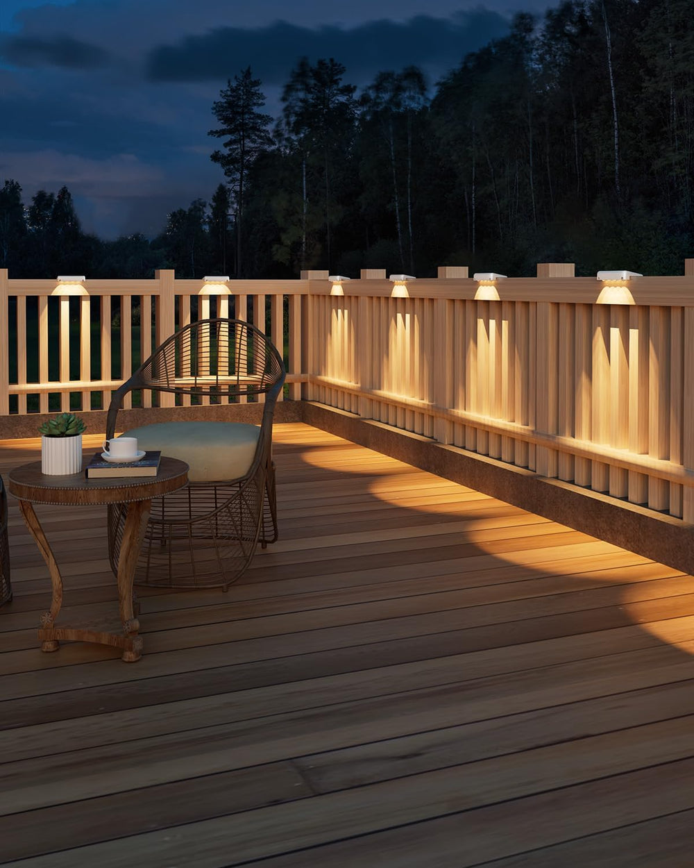 VOLISUN Solar Deck Lights 12 Pack, Warm White Glow LED Large Size Lamp, IP65 ...