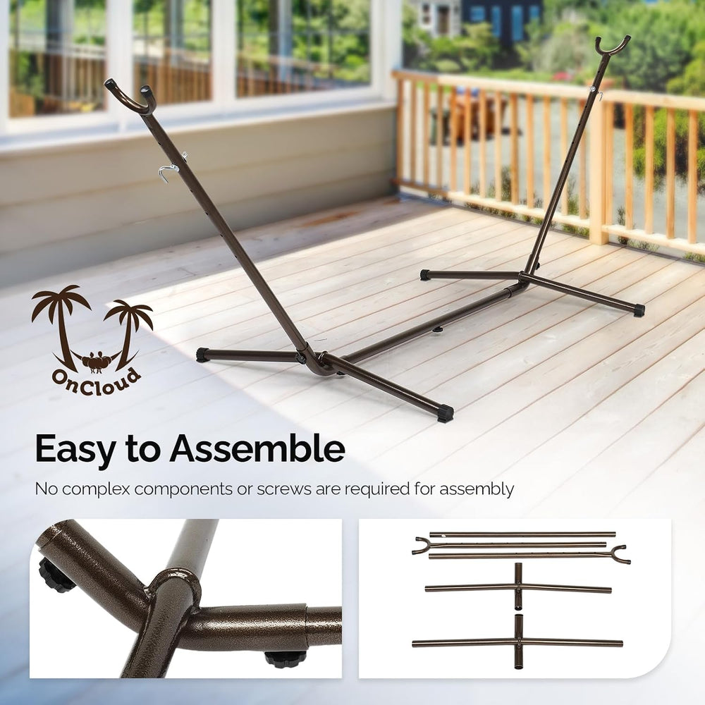 9 FT Hammock Stand Only, Heavy Duty Adjustable Indoor Outdoor Space Saving St...
