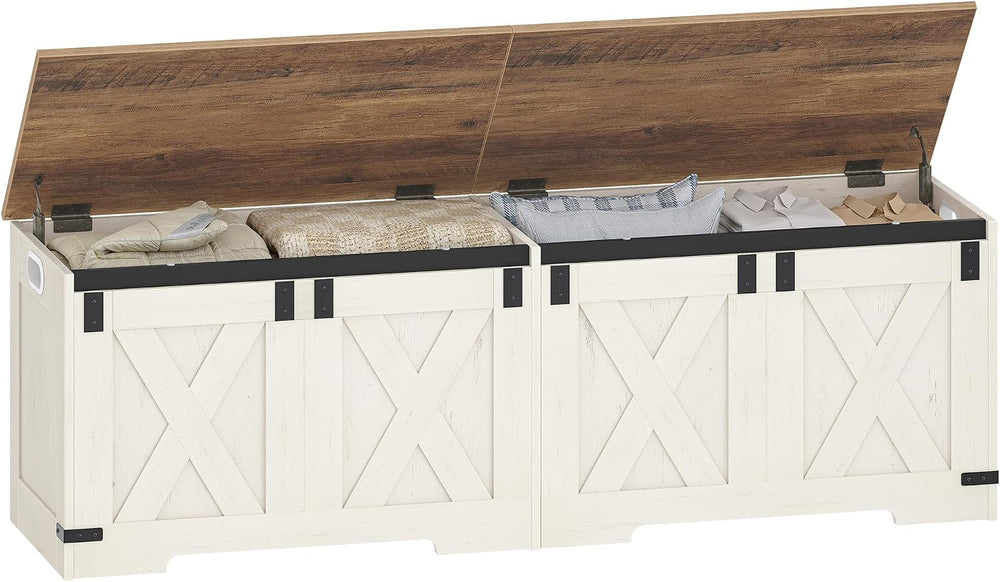 Hzuaneri 59 inches Farmhouse Storage Chest and Bench | 70 Gal | 330lb Seat