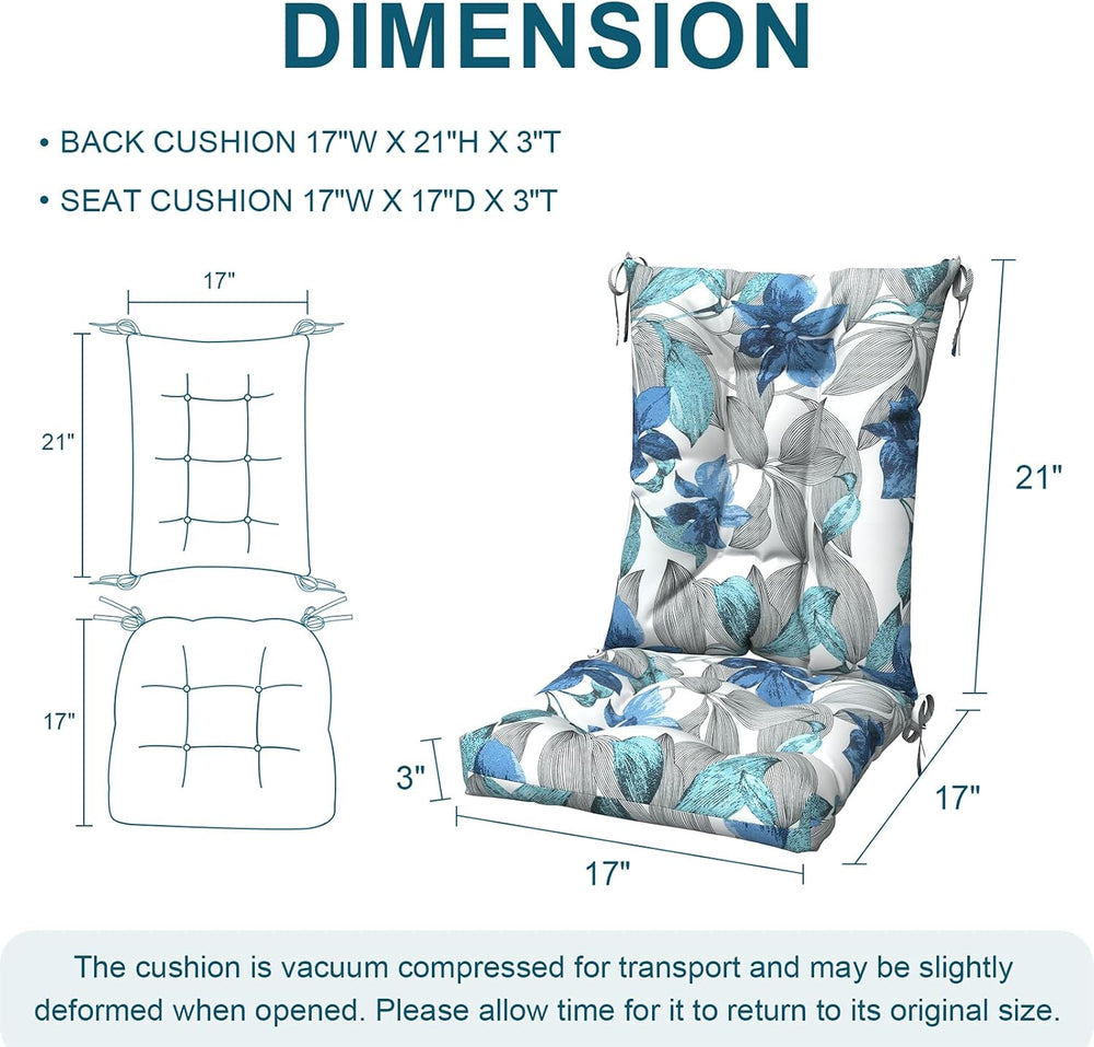 DYTXIII Set of 2 Rocking Chair Cushions for Outdoor/Indoor Use,Water Resistan...