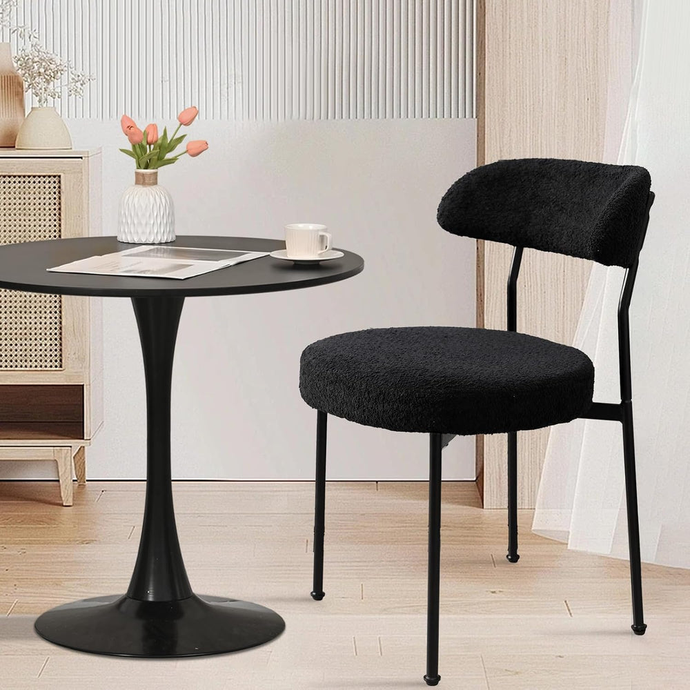 31.5" Small Round Kitchen Table Set for 2 with Velvet Upholstered Chairs