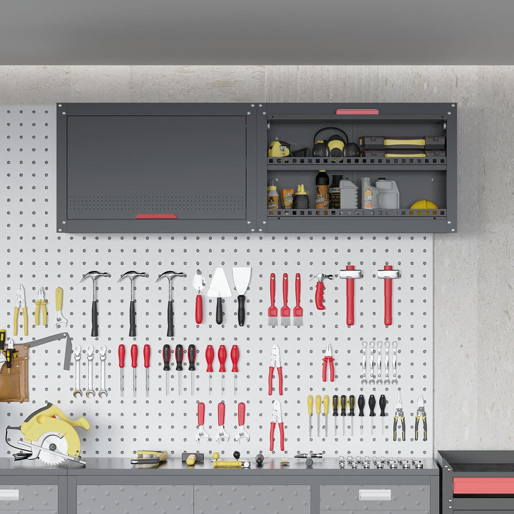 Metal Garage Wall Cabinet,Garage Storage Cabinet with Up Flip Door