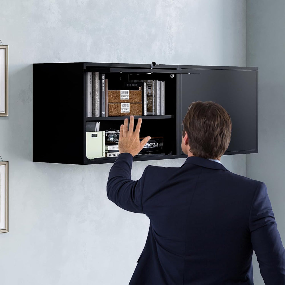 MIIIKO Metal Garage Wall Cabinet with Door and Shelf, Wall Mounted Garage Too...